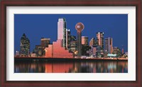 Framed Reflection of skyscrapers in a lake, Digital Composite, Dallas, Texas, USA