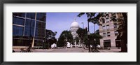 Framed Government building in a city, Wisconsin State Capitol, Madison, Wisconsin, USA