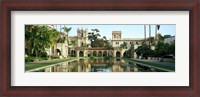 Framed Reflecting pool in front of a building, Balboa Park, San Diego, California, USA