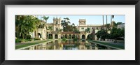 Framed Reflecting pool in front of a building, Balboa Park, San Diego, California, USA