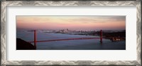 Framed Suspension bridge at dusk, Golden Gate Bridge, San Francisco Bay, San Francisco, California, USA