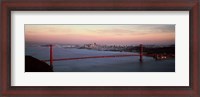 Framed Suspension bridge at dusk, Golden Gate Bridge, San Francisco Bay, San Francisco, California, USA