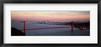 Framed Suspension bridge at dusk, Golden Gate Bridge, San Francisco Bay, San Francisco, California, USA