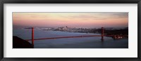 Framed Suspension bridge at dusk, Golden Gate Bridge, San Francisco Bay, San Francisco, California, USA