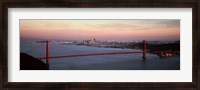 Framed Suspension bridge at dusk, Golden Gate Bridge, San Francisco Bay, San Francisco, California, USA