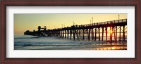 Framed Pier in the ocean at sunset, Oceanside, San Diego County, California, USA
