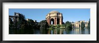 Framed Reflection of an art museum in water, Palace Of Fine Arts, Marina District, San Francisco, California, USA
