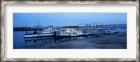 Framed Boats moored at a harbor, Memphis, Mississippi River, Tennessee, USA