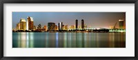 Framed City skyline at night, San Diego, California, USA