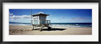 Framed Lifeguard hut on the beach, 8th Street Lifeguard Station, Manhattan Beach, Los Angeles County, California, USA