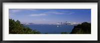 Framed Sea with the Bay Bridge and Alcatraz Island in the background, San Francisco, Marin County, California, USA