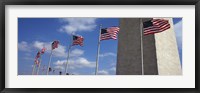 Framed American flags in front of an obelisk, Washington Monument, Washington DC, USA