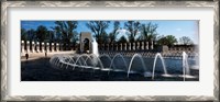 Framed Fountains at a war memorial, National World War II Memorial, Washington DC, USA