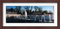 Framed Fountains at a war memorial, National World War II Memorial, Washington DC, USA