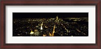 Framed Night view of New York City, New York State, USA