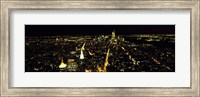 Framed Night view of New York City, New York State, USA