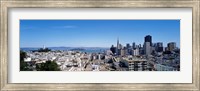 Framed High angle view of a city, Coit Tower, Telegraph Hill, Bay Bridge, San Francisco, California, USA