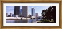 Framed Buildings viewed from the riverside, Hillsborough River, University Of Tampa, Tampa, Hillsborough County, Florida, USA