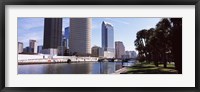 Framed Buildings viewed from the riverside, Hillsborough River, University Of Tampa, Tampa, Hillsborough County, Florida, USA