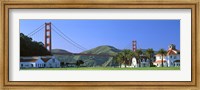 Framed Bridge viewed from a park, Golden Gate Bridge, Crissy Field, San Francisco, California, USA