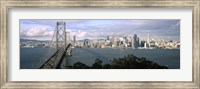 Framed San Francisco skyline with Bay Bridge, California, USA