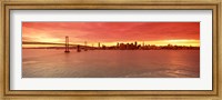 Framed Bay Bridge with city skyline, San Francisco, California, USA