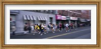 Framed People running in New York City Marathon, Manhattan Avenue, Greenpoint, Brooklyn, New York City, New York State, USA