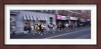 Framed People running in New York City Marathon, Manhattan Avenue, Greenpoint, Brooklyn, New York City, New York State, USA