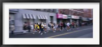 Framed People running in New York City Marathon, Manhattan Avenue, Greenpoint, Brooklyn, New York City, New York State, USA