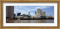 Framed Buildings viewed from the deck of a ferry, New Orleans, Louisiana, USA
