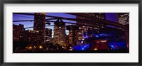 Framed Buildings lit up at night, Millennium Park, Chicago, Cook County, Illinois, USA