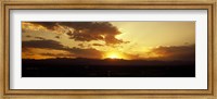 Framed Silhouette of mountains at sunrise, Denver, Colorado, USA