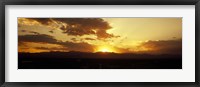 Framed Silhouette of mountains at sunrise, Denver, Colorado, USA