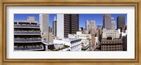 Framed Skyscrapers in a city viewed from Union Square towards Financial District, San Francisco, California, USA