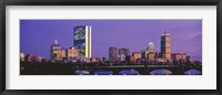 Framed Bridge with city at the waterfront, Charles River, Back Bay, Longfellow Bridge, Boston, Suffolk County, Massachusetts