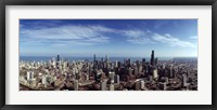 Framed Aerial view of a cityscape with Lake Michigan in the background, Chicago River, Chicago, Cook County, Illinois, USA
