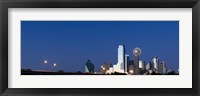 Framed Nighttime View of Dallas Skyline with Reunion Tower