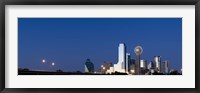 Framed Nighttime View of Dallas Skyline with Reunion Tower