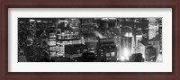 Framed Aerial view of a city at night, Midtown Manhattan, Manhattan, New York City, New York State, USA