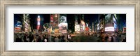 Framed 360 degree view of buildings lit up at night, Times Square, Manhattan, New York City, New York State, USA