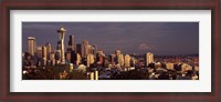 Framed View of Space Needle and surrounding buildings, Seattle, King County, Washington State, USA 2010