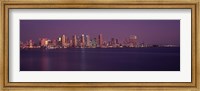 Framed San Diego with Purple Sky as Seen from the Water