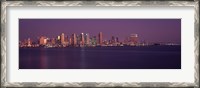 Framed San Diego with Purple Sky as Seen from the Water