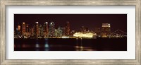 Framed San Diego Skyline at Night