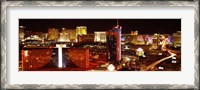Framed Las Vegas Skyline Lit Up at Night
