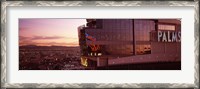 Framed Hotel lit up at dusk, Palms Casino Resort, Las Vegas, Nevada, USA