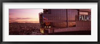 Framed Hotel lit up at dusk, Palms Casino Resort, Las Vegas, Nevada, USA