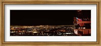 Framed Hotel lit up at night, Palms Casino Resort, Las Vegas, Nevada, USA 2010
