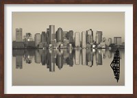 Framed Reflection of buildings in water, Boston, Massachusetts, USA