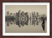 Framed Reflection of buildings in water, Boston, Massachusetts, USA